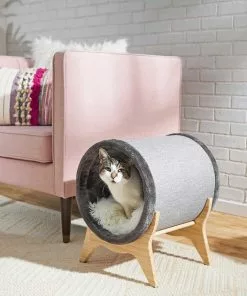 Frisco Modern Round + Tunnel Elevated Cat Bed -Dog Cat Corner 303470 PT7. SY630 V1623061662