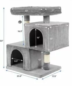 Frisco Self Warming Bolster Round Bed, Gray + 33-in Faux Fur Cat Tree & Condo, Gray 15 Frisco Self Warming Bolster Round Bed, Gray + 33-in Faux Fur Cat Tree & Condo, Gray -Dog Cat Corner 303574 PT5. SY630 V1623035543
