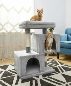 Frisco Self Warming Bolster Round Bed, Gray + 33-in Faux Fur Cat Tree & Condo, Gray 17 Frisco Self Warming Bolster Round Bed, Gray + 33-in Faux Fur Cat Tree & Condo, Gray -Dog Cat Corner 303574 PT7. SY630 V1623038540