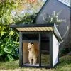 Frisco Modern Wooden Outdoor Dog House, White -Dog Cat Corner 304037 MAIN. SY630 V1641481230