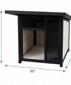 Frisco Modern Wooden Outdoor Dog House, White -Dog Cat Corner 304037 PT1. SY630 V1641496179
