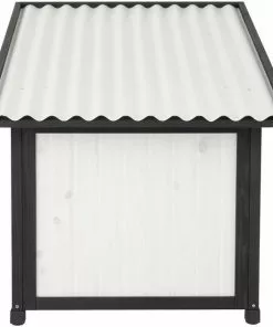 Frisco Modern Wooden Outdoor Dog House, White -Dog Cat Corner 304037 PT2. SY630 V1641481019