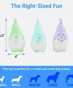 Frisco Easter Gnomes Plush Squeaky Dog Toy, 3 count -Dog Cat Corner 304948 PT1. SY630 V1642441290