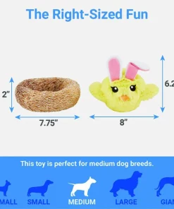 Frisco Easter Chick in Nest 2-in-1 Plush Squeaky Dog Toy -Dog Cat Corner 304962 PT1. SY630 V1642441109