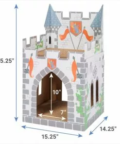 Frisco Castle Cardboard Cat House, 2-Story -Dog Cat Corner 308822 PT1. SY630 V1642691417