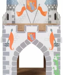 Frisco Castle Cardboard Cat House, 2-Story -Dog Cat Corner 308822 PT2. SY630 V1642088301