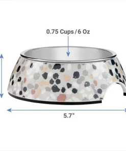 Frisco Terrazzo Design Stainless Steel Dog & Cat Bowl -Dog Cat Corner 311955 PT1. SY630 V1642535519
