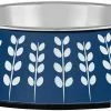 Frisco Leaf Design Stainless Steel Dog & Cat Bowl, Blue -Dog Cat Corner 311979 MAIN. SY630 V1642541968