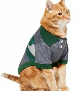 Frisco Green Striped Polo Dog & Cat Shirt -Dog Cat Corner 315091 PT2. SY630 V1646434051