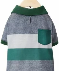 Frisco Green Striped Polo Dog & Cat Shirt -Dog Cat Corner 315091 PT4. SY630 V1646437905