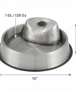 Frisco Stainless Steel Round Dog & Cat Fountain, 1 Gallon -Dog Cat Corner 316358 PT1. SY630 V1637607438