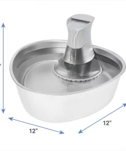 Frisco Stainless Steel Triangle Dog & Cat Fountain, 1 Gallon -Dog Cat Corner 316360 PT1. SY630 V1643209001