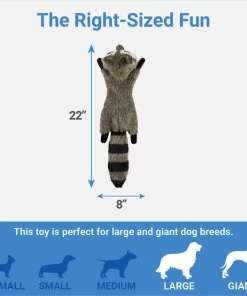 Frisco Fur Really Real Raccoon Plush Squeaky Dog Toy -Dog Cat Corner 316925 PT1. SY630 V1641400941