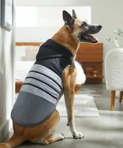 Frisco Gray Striped Dog & Cat Hoodie -Dog Cat Corner 317304 PT8. SY630 V1646439798