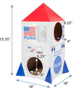 Frisco Spaceship Cardboard Cat House, 2-Story -Dog Cat Corner 317721 PT1. SY630 V1642691035