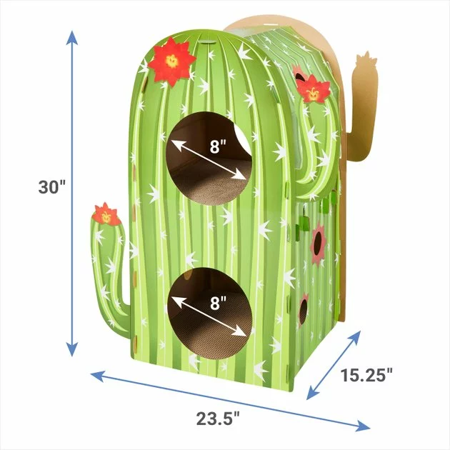 Frisco Cactus Cardboard Cat House, 2-Story 4 Frisco Cactus Cardboard Cat House, 2-Story - Image 2