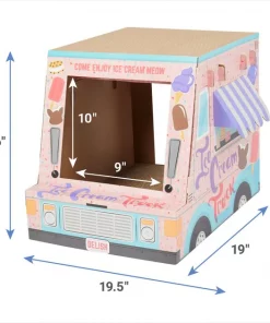 Frisco Ice Cream Truck Cardboard Cat House, 2-Story -Dog Cat Corner 317729 PT1. SY630 V1642691293