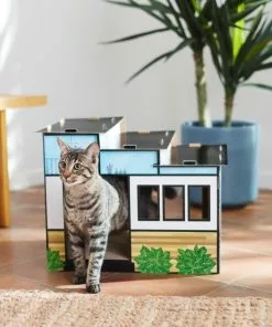 Frisco Modern House Cardboard Cat House -Dog Cat Corner 317735 PT3. SY630 V1642099320