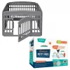 Frisco 4-Panel Plastic Exercise Playpen, Gray + Dog Training & Potty Pads, 22 x 23-in, 150 count, Unscented -Dog Cat Corner 318958 MAIN. SY630 V1630362096