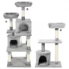 Frisco 61-in Faux Fur Tree & Condo, Gray + 38-in Cat Tree & Condo, Top Perch & Toy, Gray -Dog Cat Corner 318964 MAIN. SY630 V1630360923