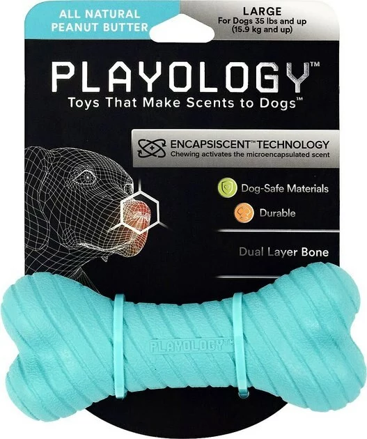 Frisco||Playology Frisco Fetch Squeaking Colorful Tennis Ball, 3-Pack + Playology All Natural Dual Layer Bone Dog Toy, Large, Peanut Butter Scented 7 Frisco||Playology Frisco Fetch Squeaking Colorful Tennis Ball, 3-Pack + Playology All Natural Dual Layer Bone Dog Toy, Large, Peanut Butter Scented - Image 5
