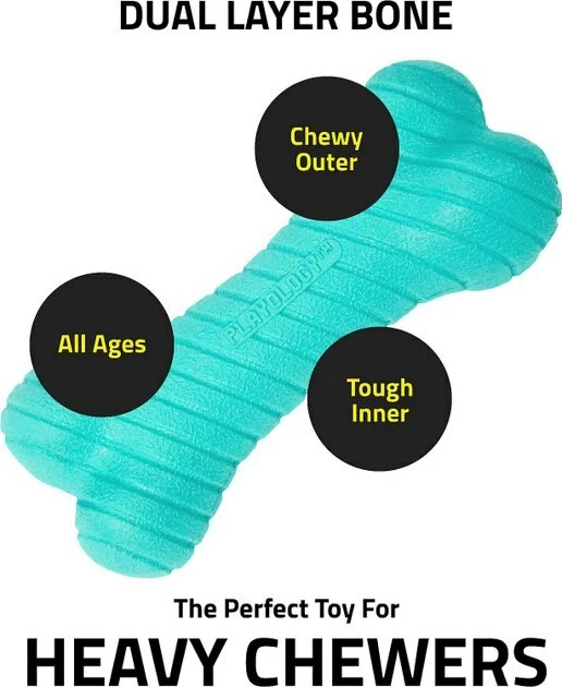 Frisco||Playology Frisco Fetch Squeaking Colorful Tennis Ball, 3-Pack + Playology All Natural Dual Layer Bone Dog Toy, Large, Peanut Butter Scented 11 Frisco||Playology Frisco Fetch Squeaking Colorful Tennis Ball, 3-Pack + Playology All Natural Dual Layer Bone Dog Toy, Large, Peanut Butter Scented - Image 9