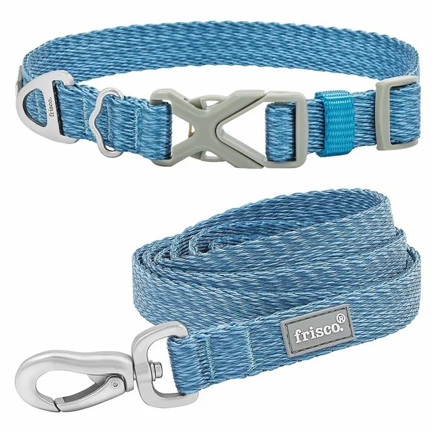 Frisco Outdoor Heathered Nylon Collar, River Blue, Medium - Neck: 14-20-in, Width: 3/4-in + Dog Leash, River Blue, Medium - Length: 6-ft, Width: 3/4-in 3 Frisco Outdoor Heathered Nylon Collar, River Blue, Medium - Neck: 14-20-in, Width: 3/4-in + Dog Leash, River Blue, Medium - Length: 6-ft, Width: 3/4-in