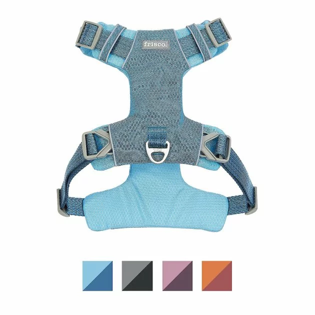 Frisco Outdoor Lightweight Ripstop Nylon Harness, River Blue, Large, Neck: 18 to 28-in, Girth 24 to 34-in + Heathered Dog Leash, River Blue, Large - Length: 6-ft, Width: 1-in 4 Frisco Outdoor Lightweight Ripstop Nylon Harness, River Blue, Large, Neck: 18 to 28-in, Girth 24 to 34-in + Heathered Dog Leash, River Blue, Large - Length: 6-ft, Width: 1-in - Image 2