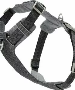 Frisco Outdoor Lightweight Ripstop Nylon Harness, Storm Gray, Extra Large, Neck: 22 to 34-in, Girth: 32 to 44-in + Heathered Dog Leash, Midnight Black, LG - Length: 6-ft, Width: 1-in -Dog Cat Corner 319196 PT3. SY630 V1631139976