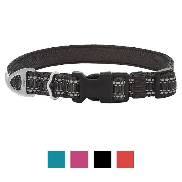 Frisco Outdoor Nylon Reflective Comfort Padded Collar, Midnight Black, SM - Neck: 10-14-in, Width: 5/8-in + Dog Leash, Midnight Black, SM - Length: 6-ft, Width: 5/8-in 4 Frisco Outdoor Nylon Reflective Comfort Padded Collar, Midnight Black, SM - Neck: 10-14-in, Width: 5/8-in + Dog Leash, Midnight Black, SM - Length: 6-ft, Width: 5/8-in - Image 2