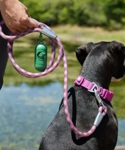 Frisco Outdoor Premium Ripstop Nylon Harness with Pocket, Boysenberry Purple, Extra Large, Neck: 22 to 34-in, Girth: 32 to 44-in + Waterproof Stinkproof PVC Rope Leash, Shadow Purple, 6 Ft. -Dog Cat Corner 319272 PT8. SY630 V1631206273