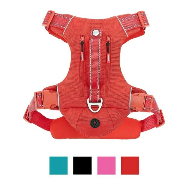 Frisco Outdoor Premium Ripstop Nylon Harness with Pocket, Sunset Orange, Extra Large, Neck: 22 to 34-in, Girth: 32 to 44-in + Reflective Comfort Padded Dog Leash, Sunset Orange, Large - Length: 6-ft, Width: 1-in 4 Frisco Outdoor Premium Ripstop Nylon Harness with Pocket, Sunset Orange, Extra Large, Neck: 22 to 34-in, Girth: 32 to 44-in + Reflective Comfort Padded Dog Leash, Sunset Orange, Large - Length: 6-ft, Width: 1-in - Image 2