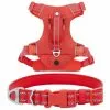 Frisco Outdoor Premium Ripstop Nylon Harness with Pocket, Sunset Orange, Large, Neck: 18 to 28-in, Girth 24 to 34-in + Reflective Comfort Padded Dog Collar, Sunset Orange, Large, Neck: 18 -26-in, Width: 1-in -Dog Cat Corner 319314 MAIN. SY630 V1630620992