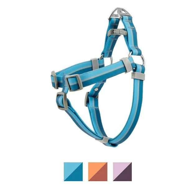 Frisco Outdoor Two Tone Waterproof Stinkproof PVC Harness, River Blue, Small, Neck: 14 to 19-in, Girth: 16 to 23-in + Dog Collar, River Blue, Small - Neck: 10½-14-in, Width: 5/8-in 4 Frisco Outdoor Two Tone Waterproof Stinkproof PVC Harness, River Blue, Small, Neck: 14 to 19-in, Girth: 16 to 23-in + Dog Collar, River Blue, Small - Neck: 10½-14-in, Width: 5/8-in - Image 2