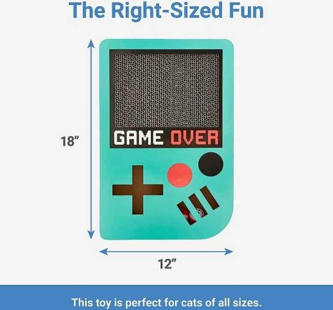 Frisco Retro Game Over Scratcher Cat Toy + Retro Game On Plush Squeaky Dog Toy 4 Frisco Retro Game Over Scratcher Cat Toy + Retro Game On Plush Squeaky Dog Toy - Image 3