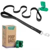 Frisco Traffic Leash with Padded Handles & Poop Bag Dispenser, Black, Length: 6ft, Width: 1-in + Refill Dog Poop Bags, Scented, 120 count -Dog Cat Corner 319512 MAIN. SY630 V1630627292