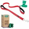 Frisco Traffic Leash with Padded Handles & Poop Bag Dispenser, Red, Length: 4-ft, Width: 1-in + Refill Dog Poop Bags, Scented, 120 count -Dog Cat Corner 319522 MAIN. SY630 V1630623993