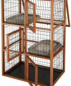 Frisco Collapsible Wood & Wire Cat Cage Playpen, 3 Level -Dog Cat Corner 323215 PT3. SY630 V1645497221