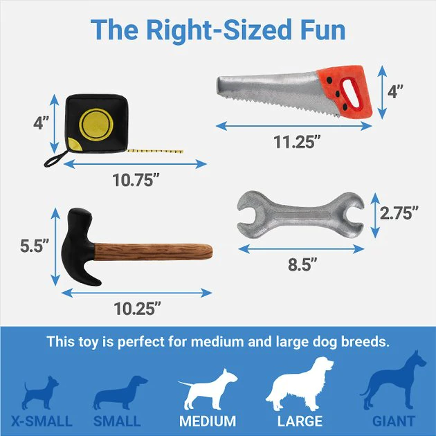 Frisco Tool Box Plush Squeaky Dog Toy 4 Frisco Tool Box Plush Squeaky Dog Toy - Image 2