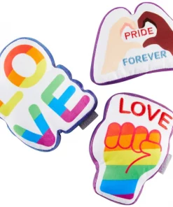Frisco Pride Symbols Plush Squeaky Dog Toy, 3 count