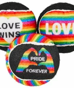Frisco Pride Squeaking Tennis Ball Dog Toy, 3 count