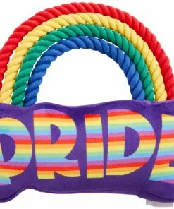 Frisco Pride Rainbow Plush with Rope Squeaky Dog Toy