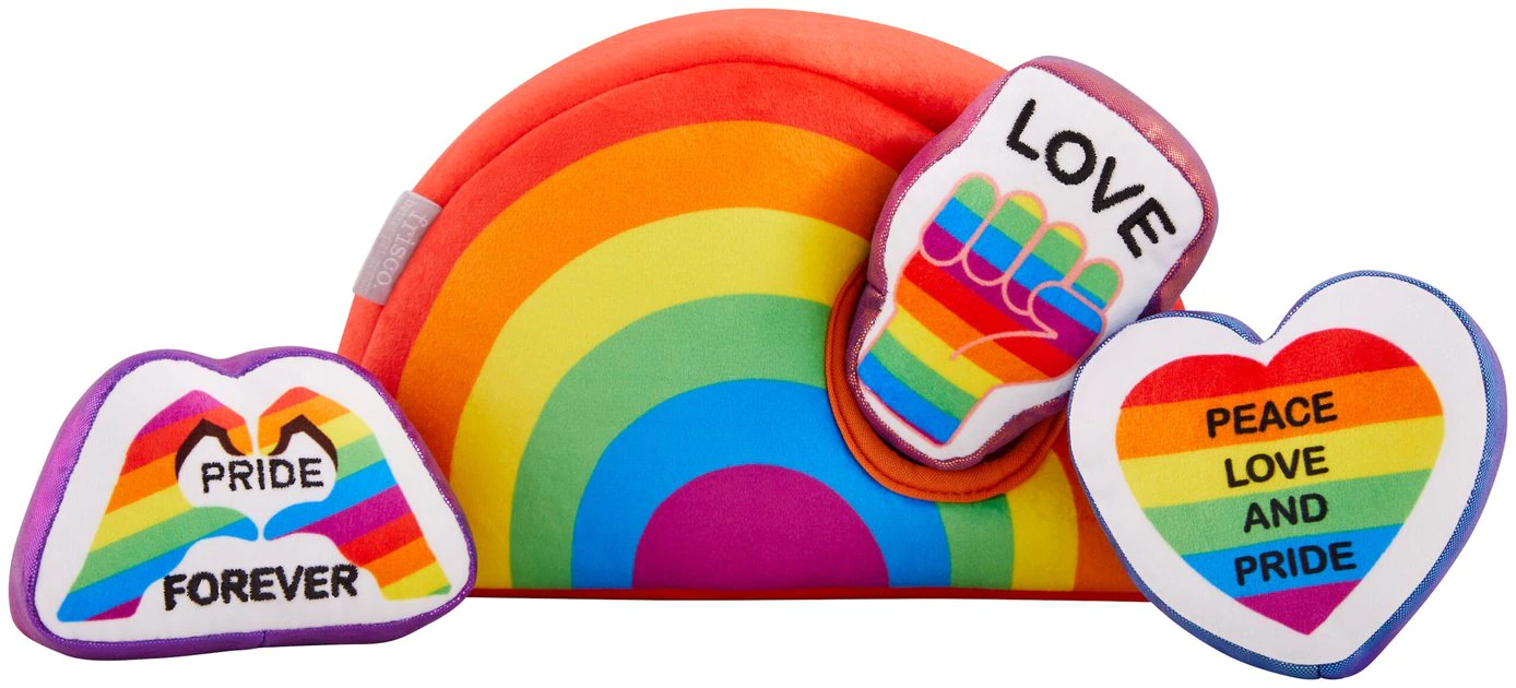 Frisco Pride Rainbow Hide & Seek Puzzle Plush Squeaky Dog Toy 3 Frisco Pride Rainbow Hide & Seek Puzzle Plush Squeaky Dog Toy
