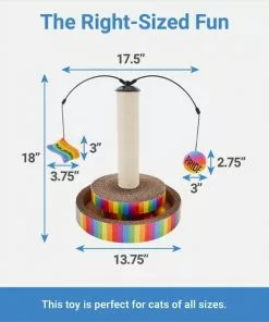 Frisco Pride Interactive Cat Scratcher Toy with Catnip -Dog Cat Corner 331692 PT1. SY630 V1649784990