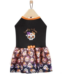 Frisco Sweet & Spooky Ruffle Skull Dog & Cat Dress -Dog Cat Corner 335161 PT4. SY630 V1658346289