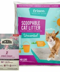 ACANA||Frisco ACANA First Feast Kitten Dry Cat Food + Frisco Multi-Cat Unscented Clumping Clay Litter