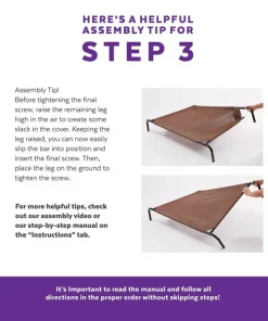 Frisco Steel-Framed Elevated Dog Bed -Dog Cat Corner 99229 PT5. SY630 V1578443335